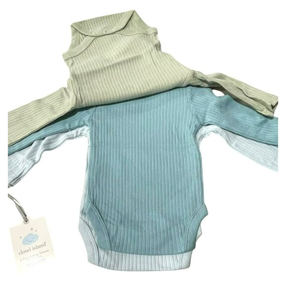 Cloud Island 6 Long Sleeve Baby Newborn Ribbed One Piece Bodysuit NWT - Picture 3 of 8